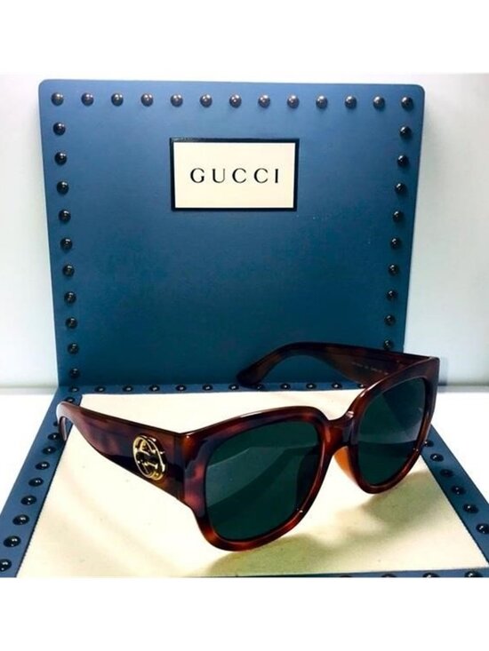 Green. Gucci Havana Round Sunglasses GG0142SA 002 main image 9